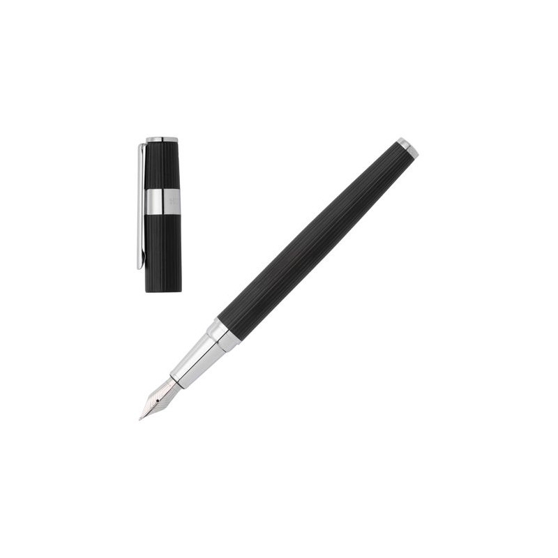 HUGO BOSS Füllfederhalter Gear Pinstripe Black / Chrome